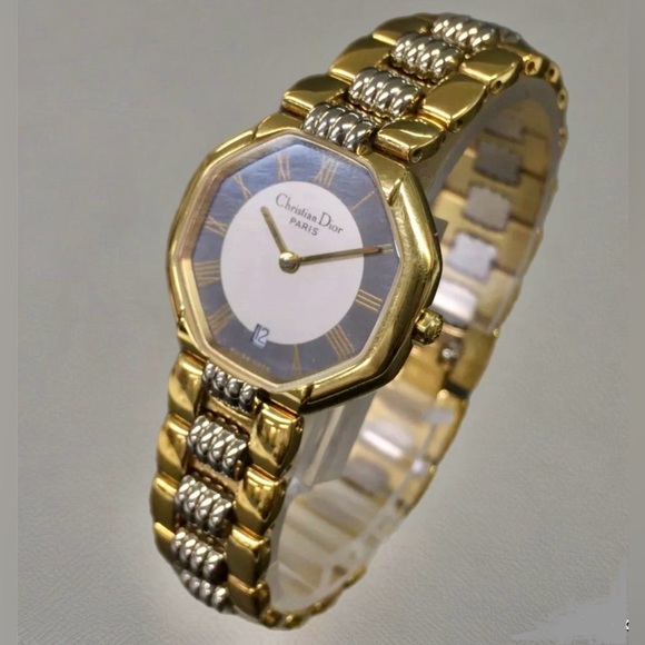 CHRISTIAN DIOR Gold Tone Quartz Ladies Watch - Picture 1 of 10